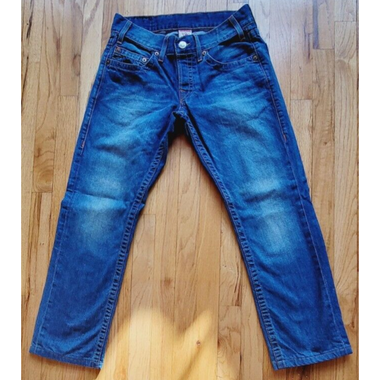 True Religion Brand Jeans Lowrise Slim Straight Leg Denim Sz 30